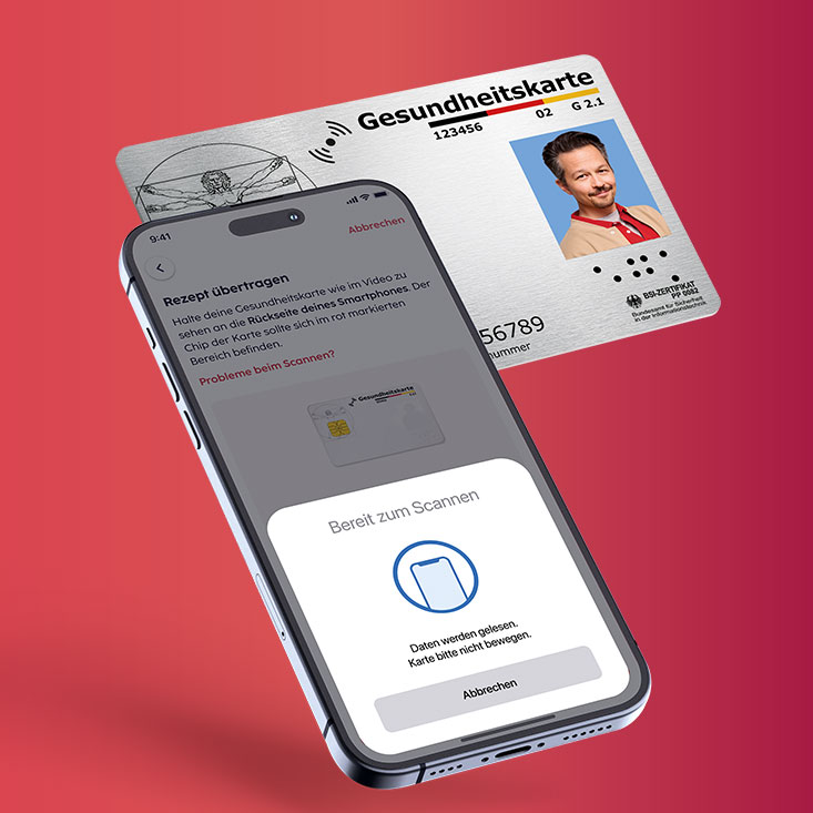 Bild - Nutzung Gesundheitskarte mit Handy